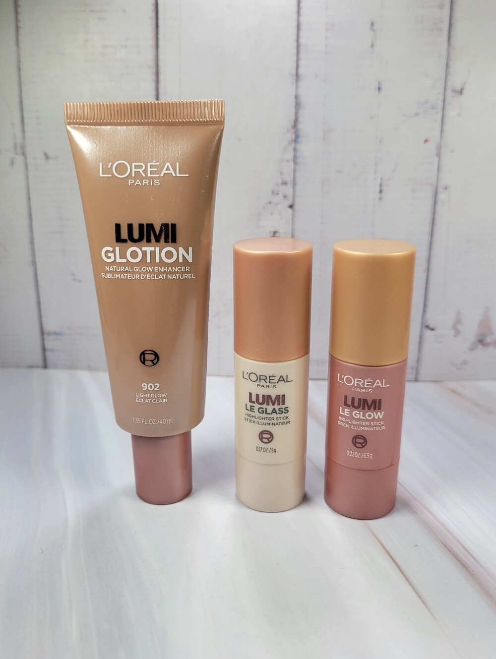 L'Oréal Lumi Glotion & Lumi Le Glass & Le Glow Highlighter Stick Bundle NEW!
